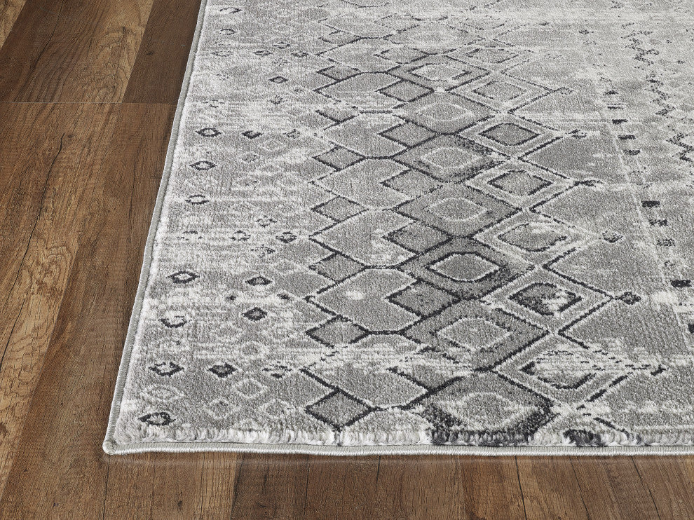 Abani Urbana URB110A Tribal Distressed Grey Area Rug