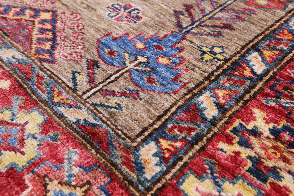 2' 8" X 9' 7" Runner Super Kazak Hand Knotted Wool Rug Q7501