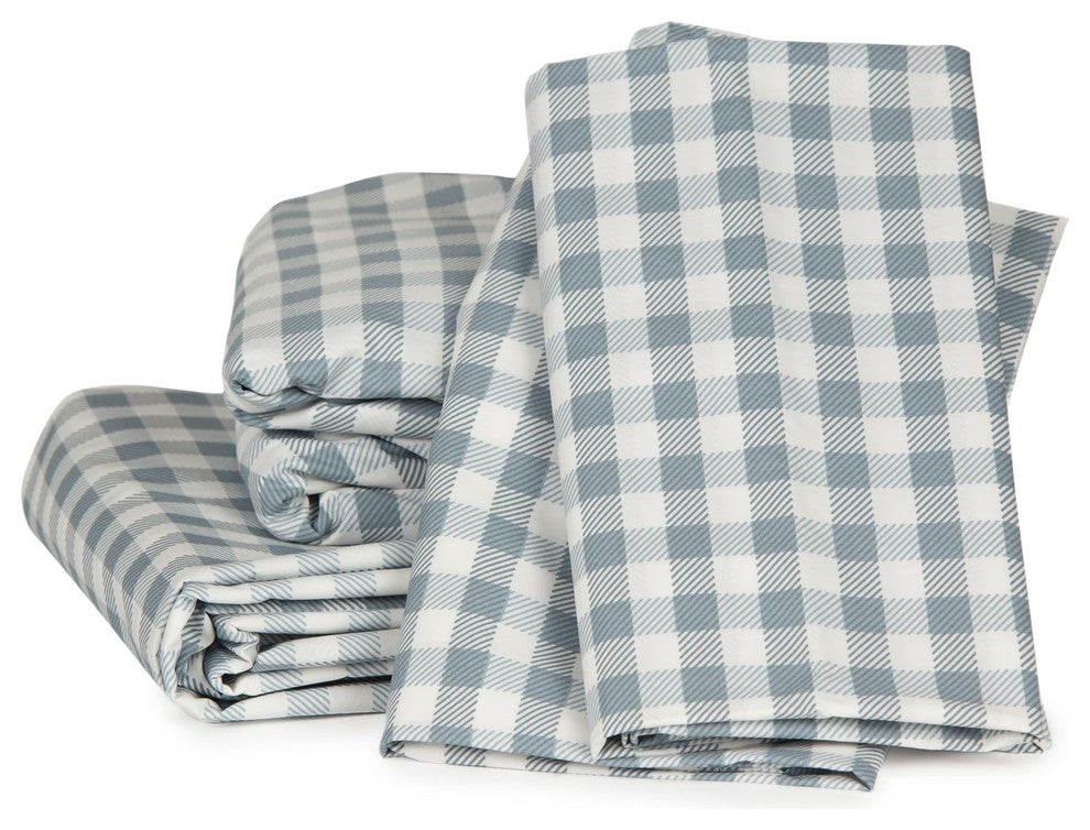 Gingham Plaid Sheet Set, Charcoal, Full