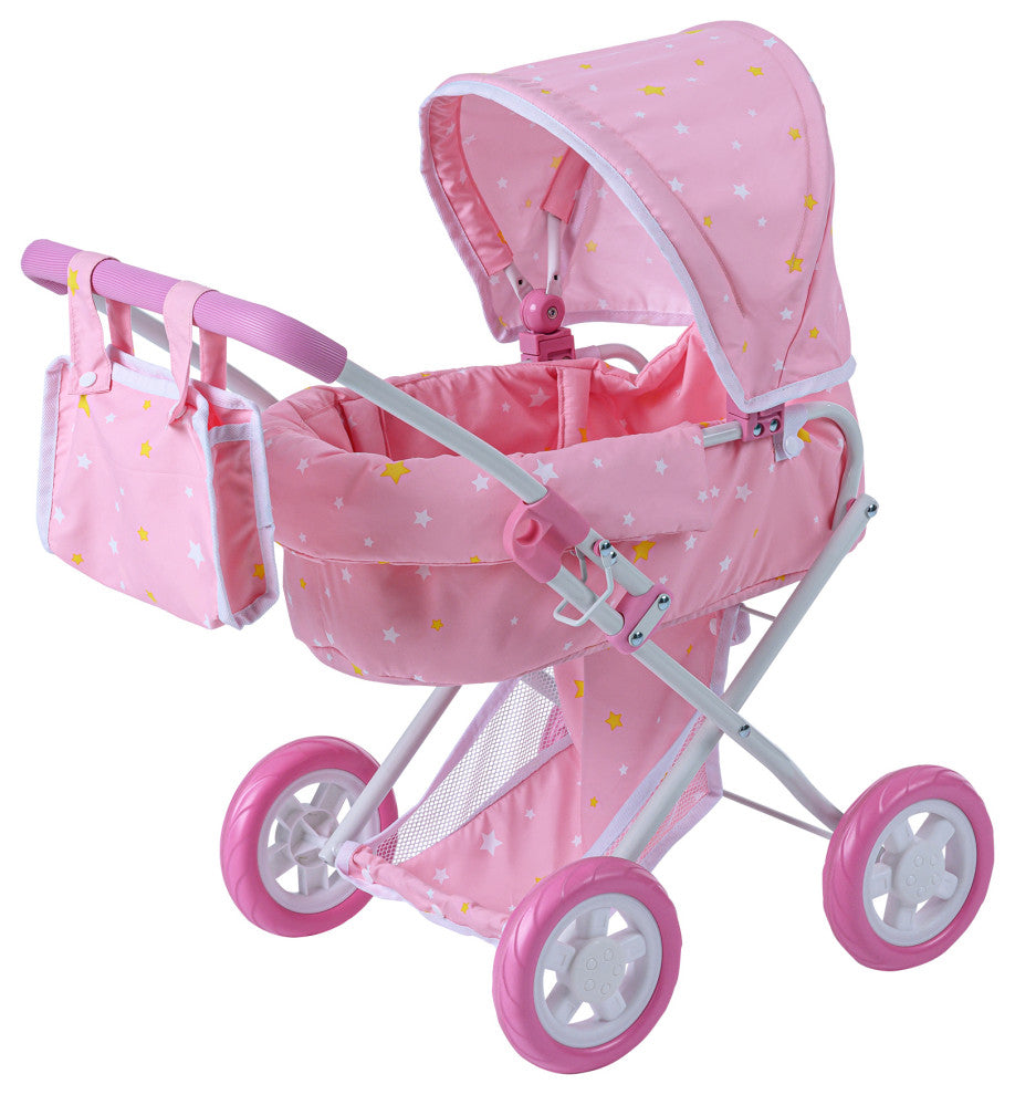 Twinkle Stars Baby Doll Deluxe Strollers Pink
