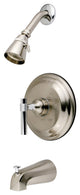 Satin Nickel/Polished Chrome Milano Single Handle Tub & Shower Faucet KB2637ML