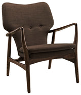 Modern Contemporary Lounge Chair, Brown Fabric