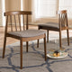 Baxton Studio Wyatt Mid-Century Modern Walnut Wood Dining Chair, Set of 2