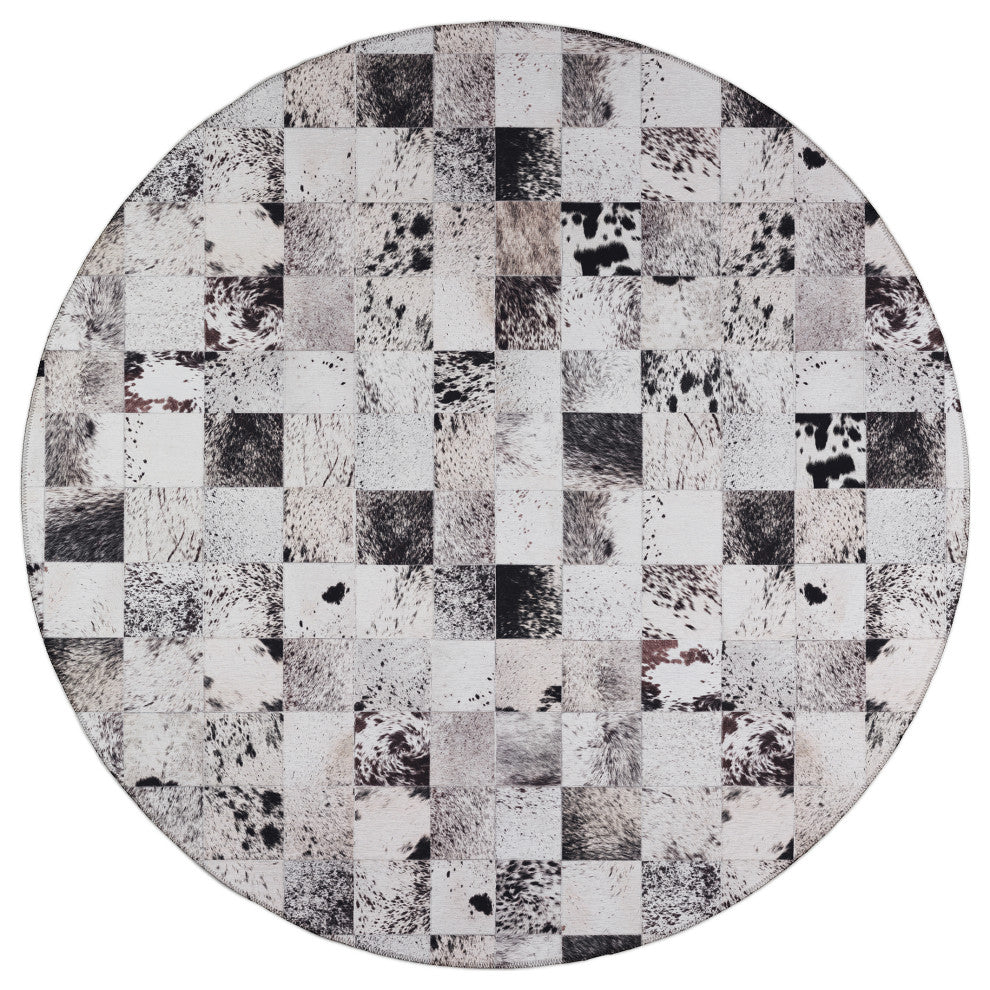 Indoor/Outdoor Stetson SS10 Marble Machine Washable 8' x 8' Round Rug