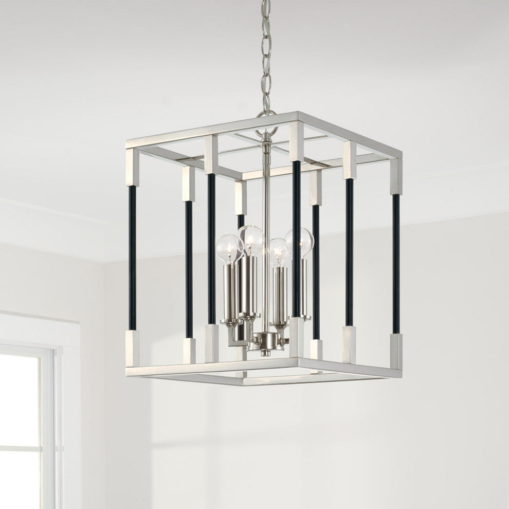 Capital Lighting 544741 Bleeker 4 Light 13"W Pendant - Aged Brass / Black