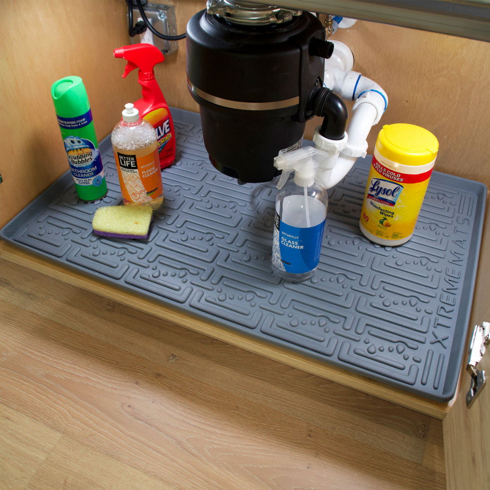Xtreme Mats Under Sink Kitchen Cabinet Mat, Gray, 28 1/4" X 22 1/4"