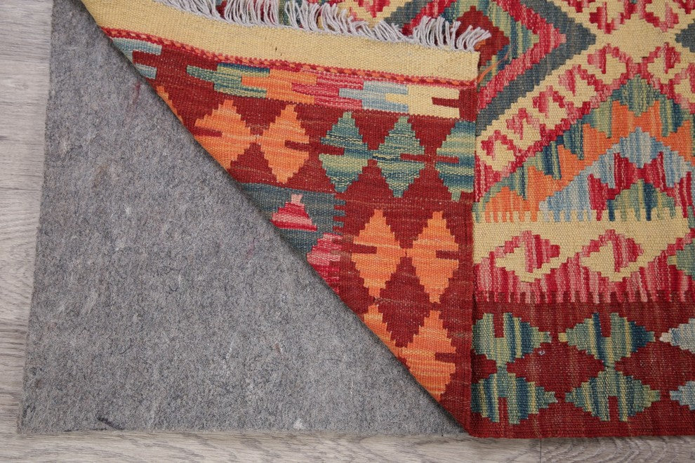 Turkish Flat-Woven Oriental Traditional Area Rug Kilim Southwestern, 4'1"X2'8"
