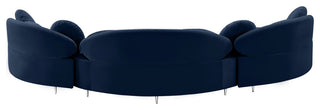 Vivacious Velvet Upholstered 3-Piece Sectional, Navy