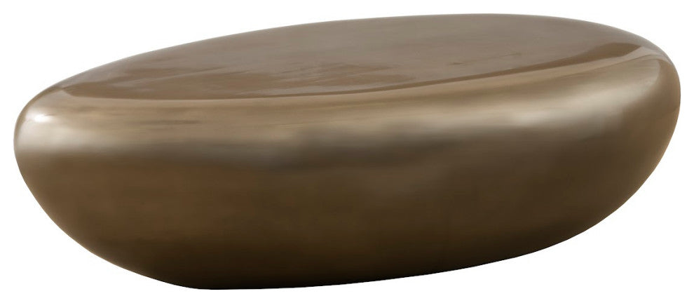 River Stone Coffee Table, Large, Resin, Bronze Finish