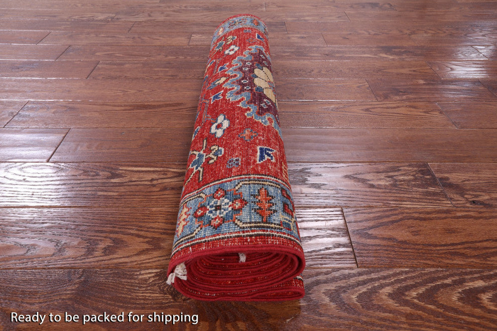 2' 8" X 8' 7" Runner Persian Fine Serapi Handmade Wool Rug - Q12452