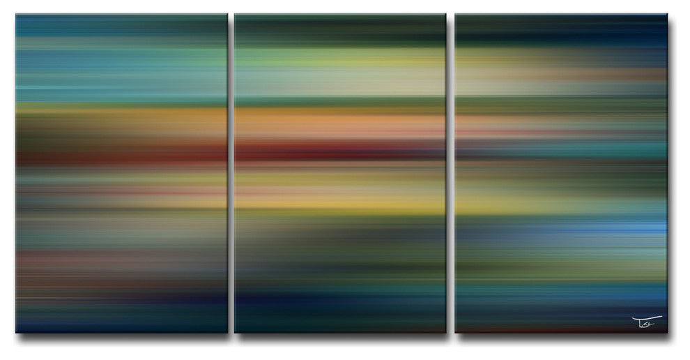 Ready2Hangart  'Blur Stripes Lvii' By Tristan Scott Canvas Art Set, 3 Panels