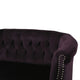 GDF Studio Melaina Tufted Scroll Arm New Velvet Loveseat, Blackberry