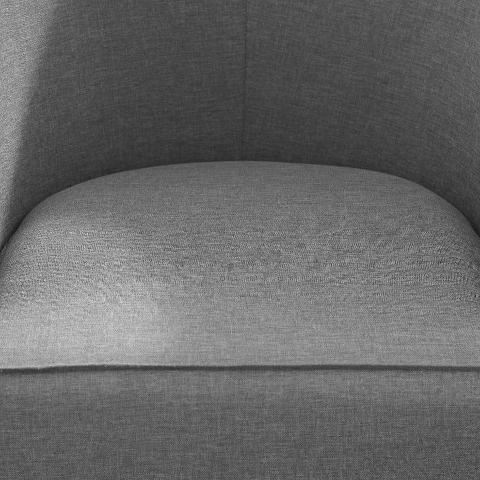 Accent Chair, Fabric, Wood, Gray, Modern, Living Lounge Hotel Hospitality