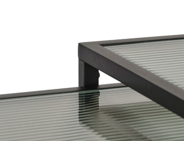 Metal and Fluted Glass Nesting Coffee Tables, Black
