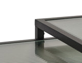 Metal and Fluted Glass Nesting Coffee Tables, Black