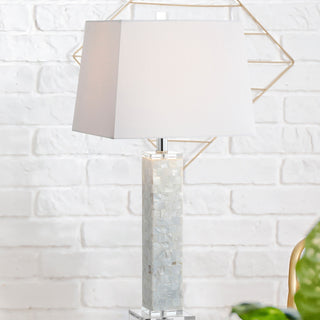 Noelle 28.5" Seashell LED Table Lamp, White, Set of 2