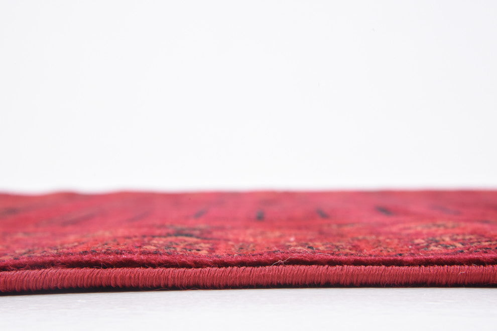 Unique Loom Red Roosevelt Tekke 4' 0 x 6' 0 Area Rug