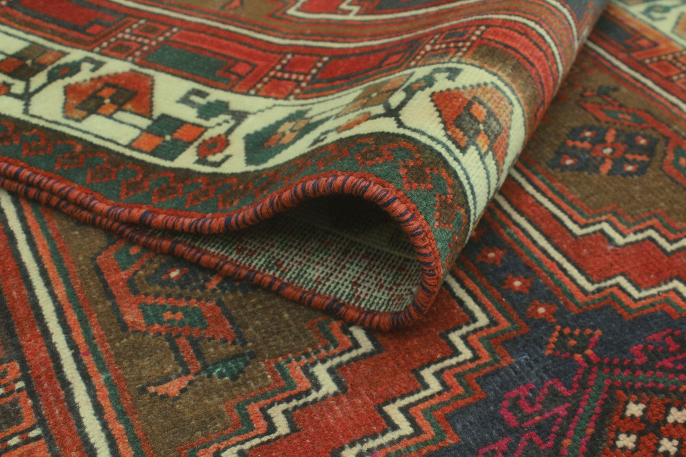 Fine Vintage Distressed Dilar Rust/Brown Runner, 3'4x11'0