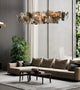 Acquanegra Cremonese | Postmodern Grey/Gold Metal Art Rectangle Chandelier, Golden, L39.4", Warm Light, Dimmable