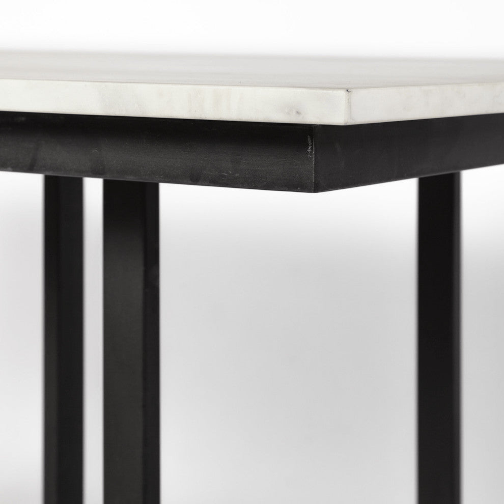Modern Marble and Metal Dining Table