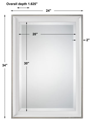 Uttermost Lahvahn Coastal Style Fir Wood Mirror in Silver/White