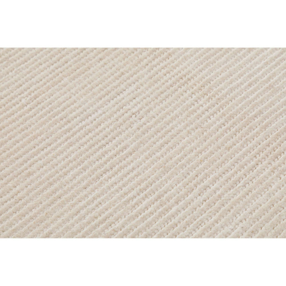Eva Solid Area Rug, White, 2'6"x8'