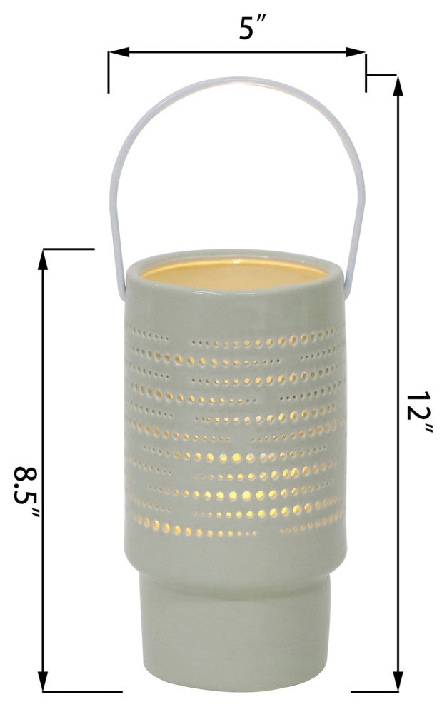 8In Led Scale Ceramic Lantern