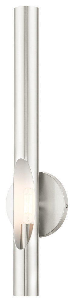 Brushed Nickel Contemporary, Minimal, Industrial, Urban, Sleek Single Sconce