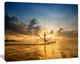 Pakpra with Fisherman at Sunrise, Landscape Canvas Art Print, 20"x12"