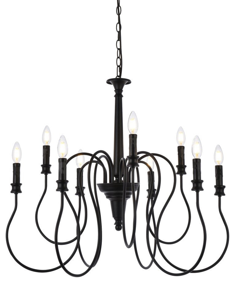 Flynn 9-Light Pendant, Black