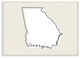 Georgia Home State Map Neutral Print Design, 12"x18"