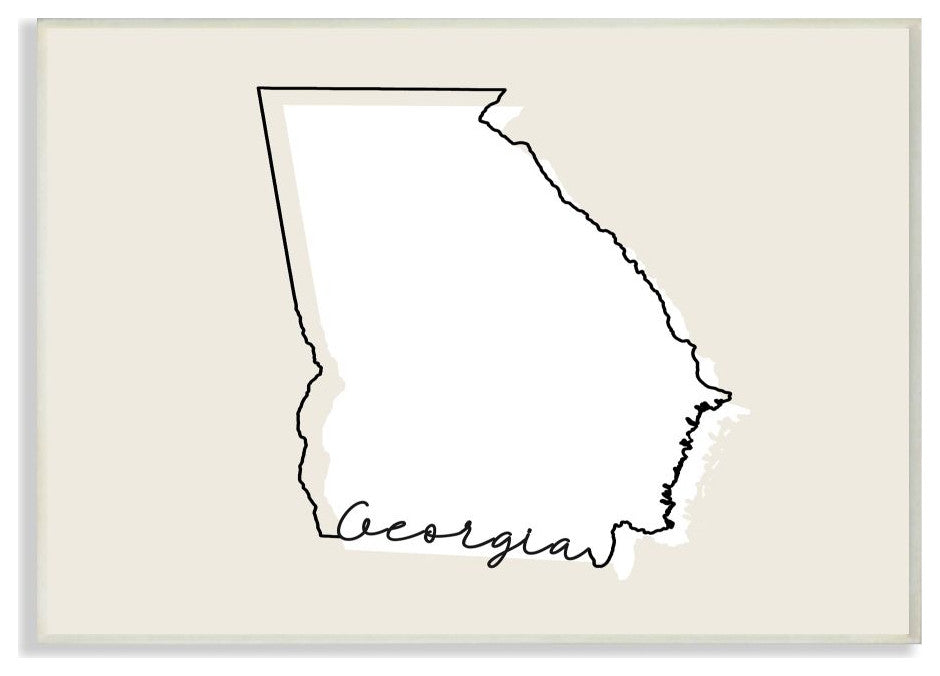 Georgia Home State Map Neutral Print Design, 12"x18"