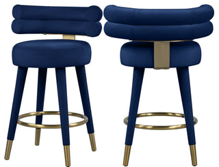 Fitzroy Velvet Upholstered Counter Height Stool (Set of 2)