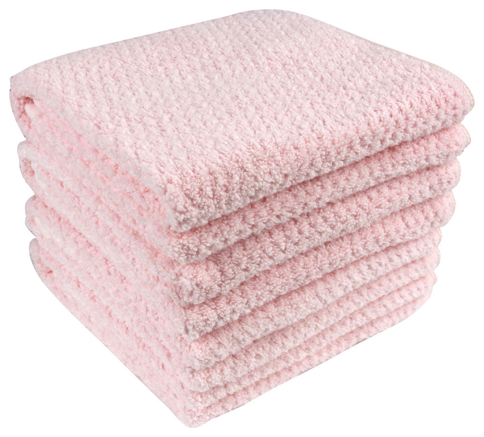Everplush Diamond Jacquard Hand Towel Set, 4-Pack, Pale Pink