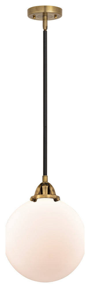 Beacon Mini Pendant, Black Antique Brass, Matte White, Matte White
