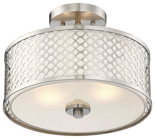 2-Light Semi-Flush Mount, Brushed Nickel