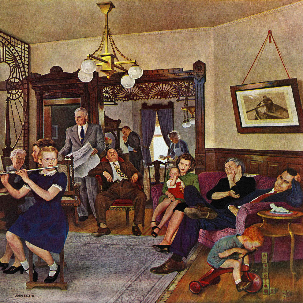 "Thanksgiving Flute Performance" Print on Canvas by John Falter