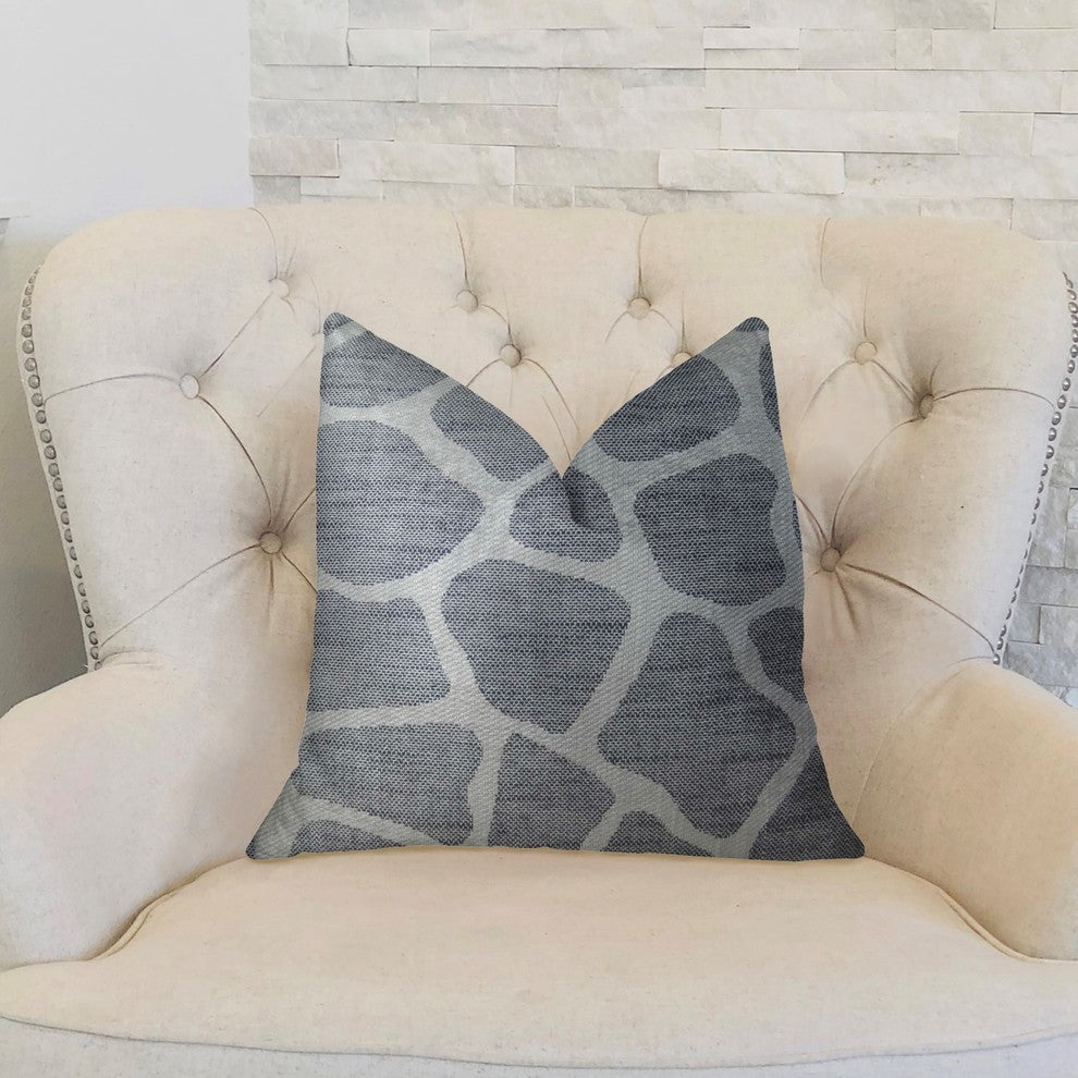 Sable Giraffe Black and Cream Handmade Luxury Pillow, 20"x20"
