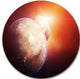 Planets With Rising Star, Modern Spacescape Round Wall Art, 23"