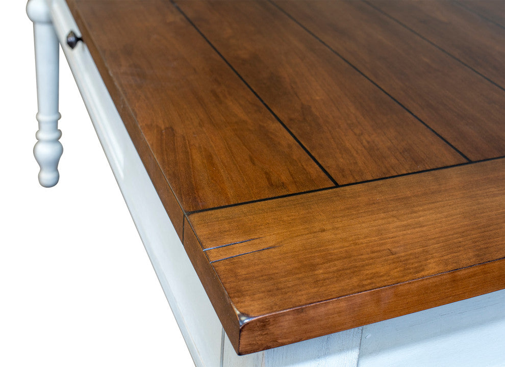 Rustic Wood Writing Desk and Return
