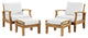 Natural White Marina 4 Piece Outdoor Patio Teak Set