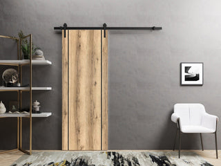 Sturdy Barn Door 42 x 80 | Planum 0017 Oak with  | 8FT