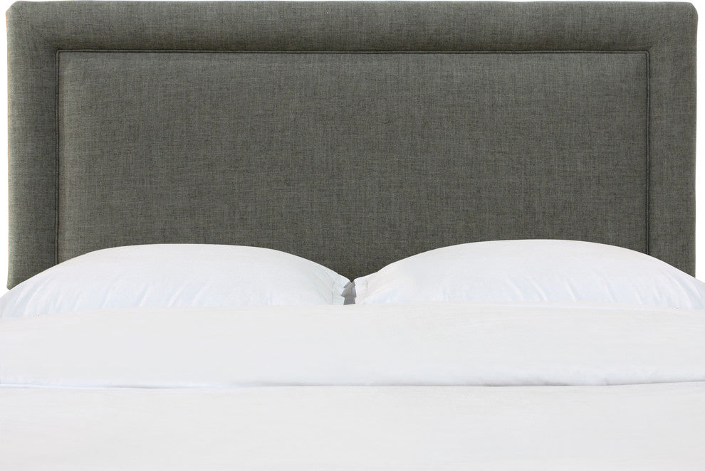 Ana Upholsterd Border Headboard, Zuma Charcoal, Queen
