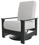 Leeward Deep Seat Outdoor Hidden Swivel Rocker, Grasscloth Cloud/Graphite