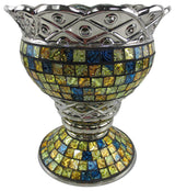 Tall Decorative Ceramic and Glass Vase, 10"x10"x11 1/4"