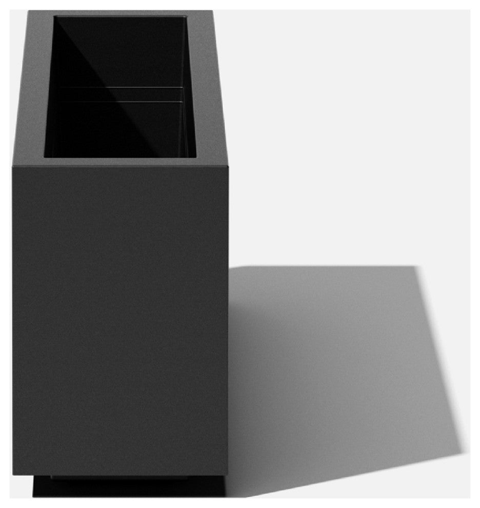Veradek Block Series Long Box Planter, Black, 16.25"h X 10"w X 32"l