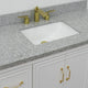 49" Single Sink Vanity, White Finish With Gray Granite and Rectangle Sink