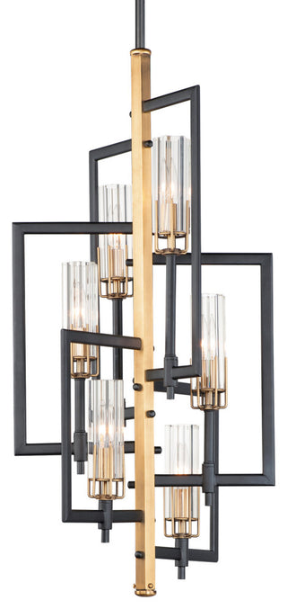 Maxim 16116CL Flambeau 6 Light 14"W Chandelier - Black / Antique Brass