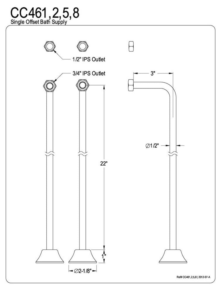 Vintage Single Offset Bath Supply Lines