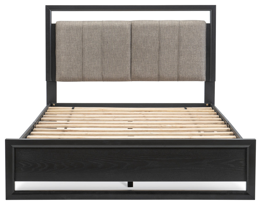 Avery Beige and Black Platform Bed